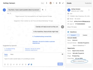 Intercom Salesforce Integration: Open in Salesforce